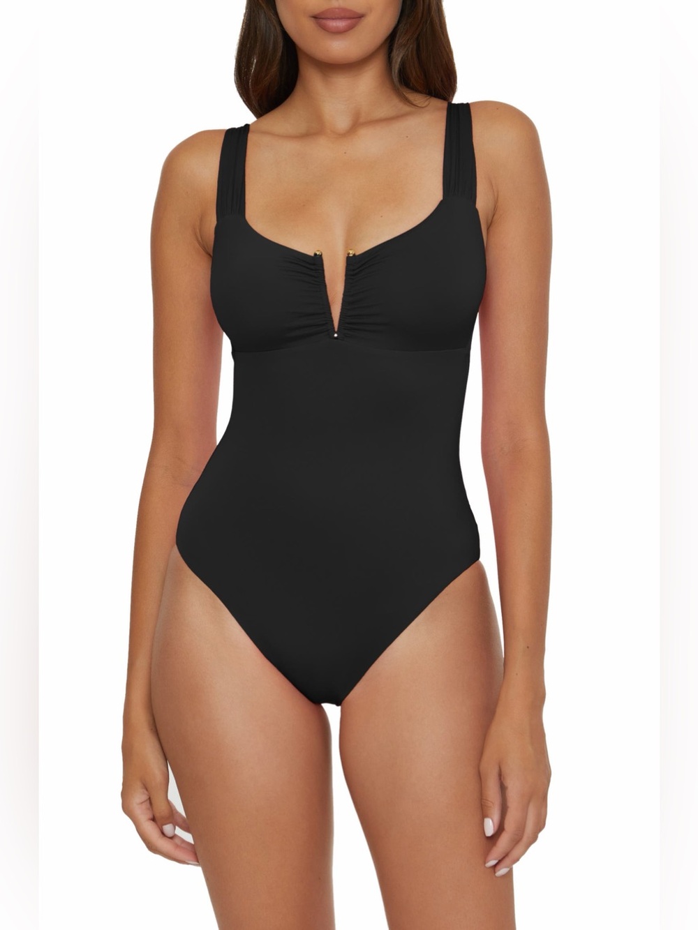 Becca Color Code V-Wire One Piece Swimsuit Black Size L 10 NWOT - Picture 1 of 8